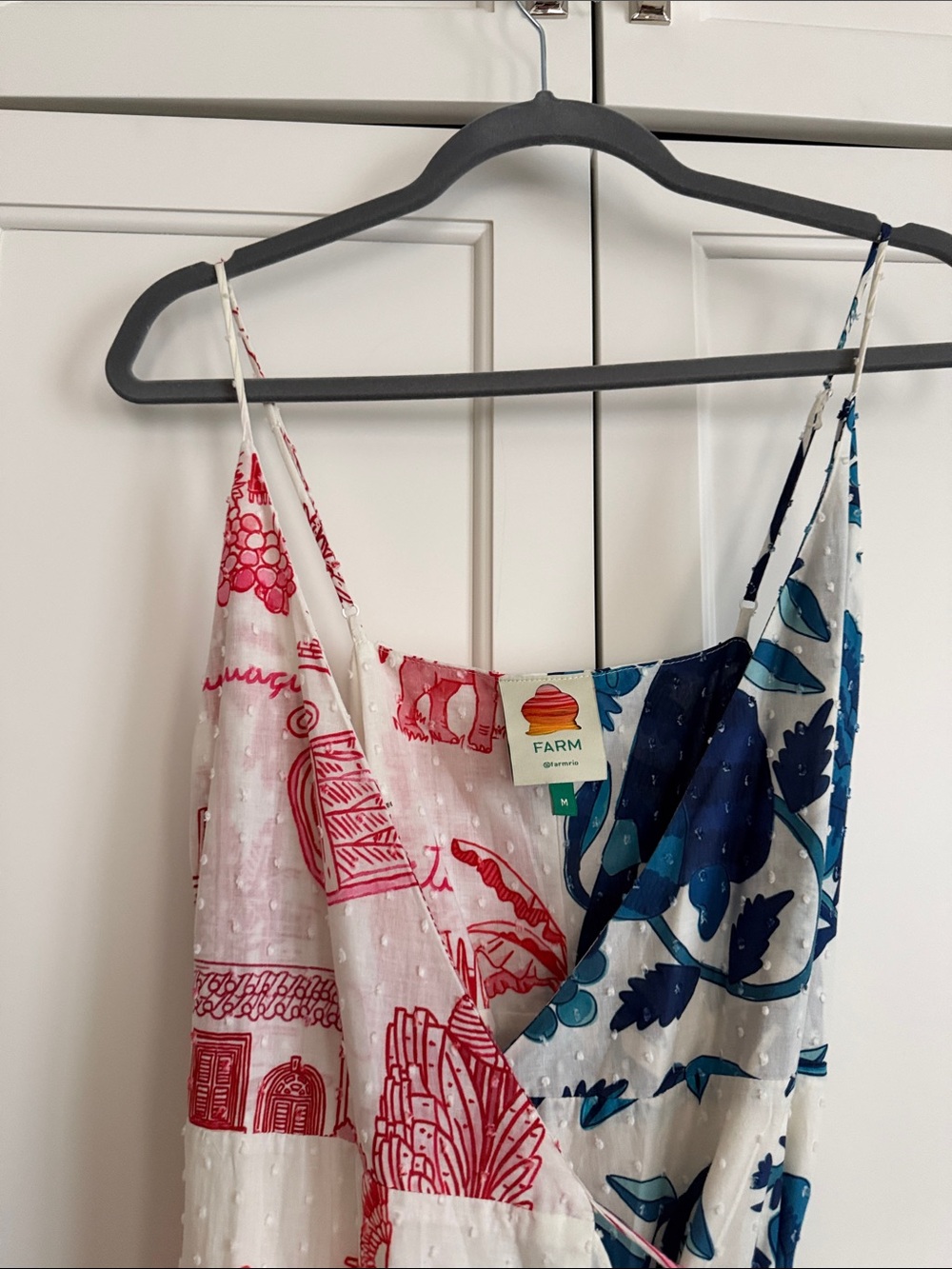 FARM Rio White Maxi Dress with Red and Blue Floral Prints - Picture 2 of 6